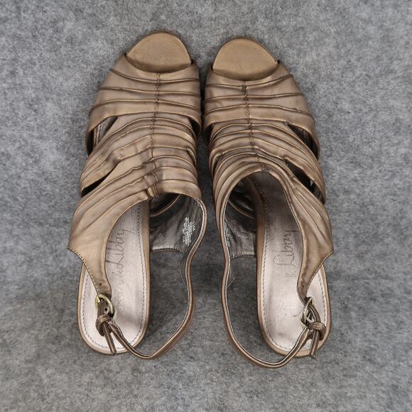 Sam & Libby Shoes Womens 7.5 Slingback Pumps Stiletto Peep Toe Formal High Heels - Picture 7 of 13